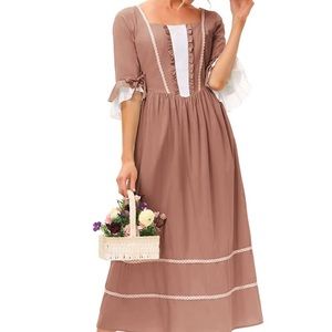 Scarlet Darkness Women Pioneer Colonial Costume Prairie Historical Dress XL NWT